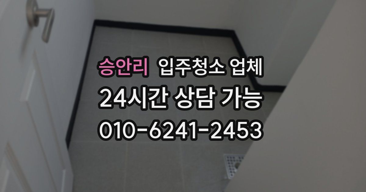 승안리 입주청소 업체
