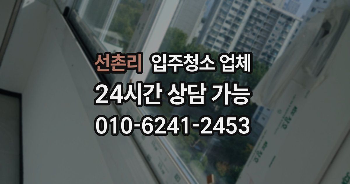 선촌리 입주청소 업체