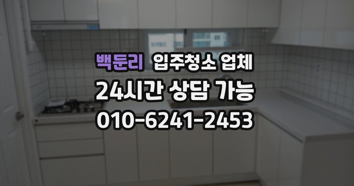 백둔리 입주청소 업체