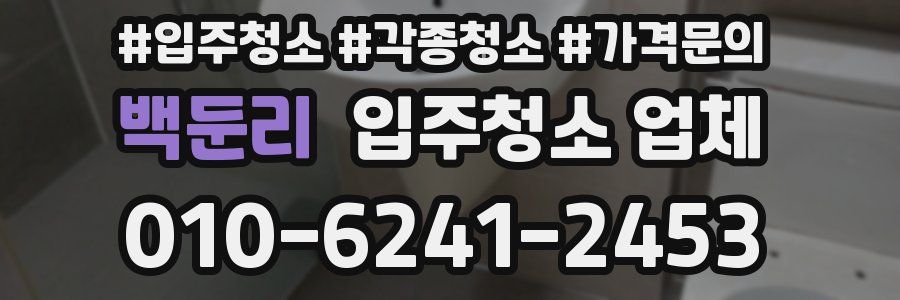 백둔리 입주청소 업체