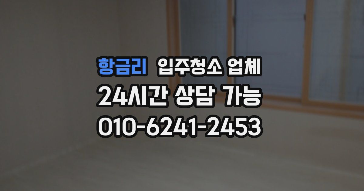 항금리 입주청소 업체