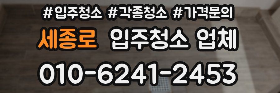 세종로 입주청소 업체
