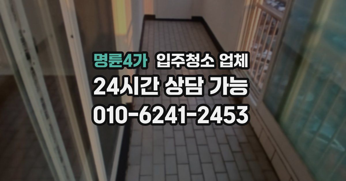 명륜4가 입주청소 업체