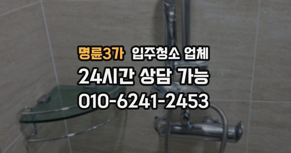 명륜3가 입주청소 업체
