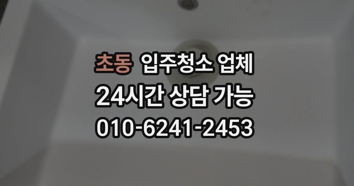 초동 입주청소 업체