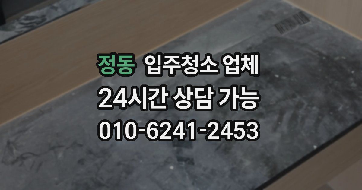 정동 입주청소 업체
