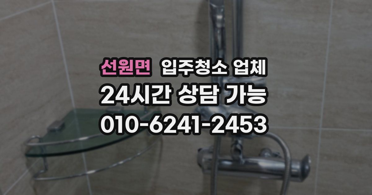 선원면 입주청소 업체