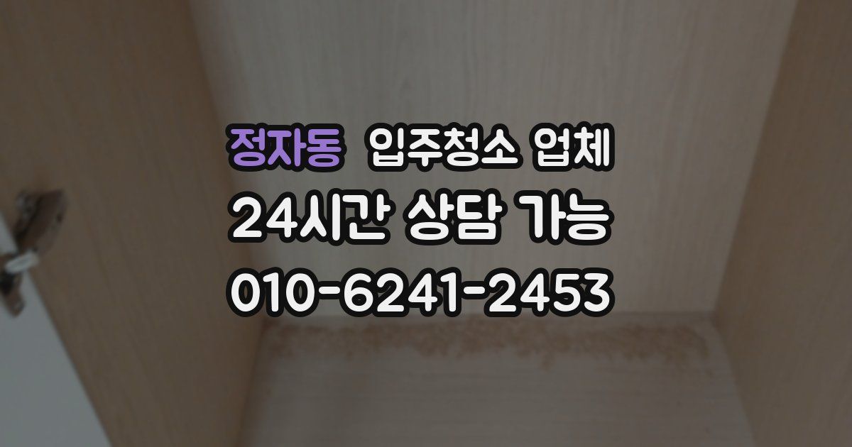 정자동 입주청소 업체