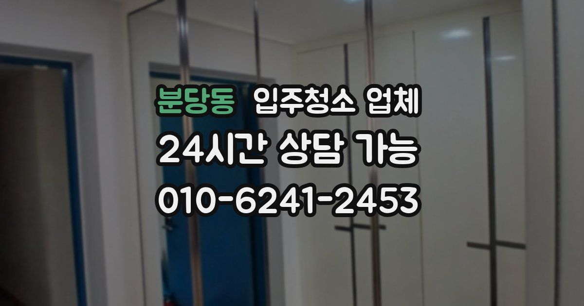 분당동 입주청소 업체