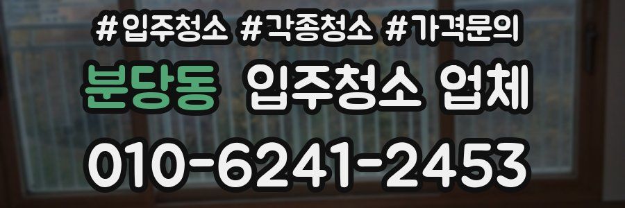 분당동 입주청소 업체