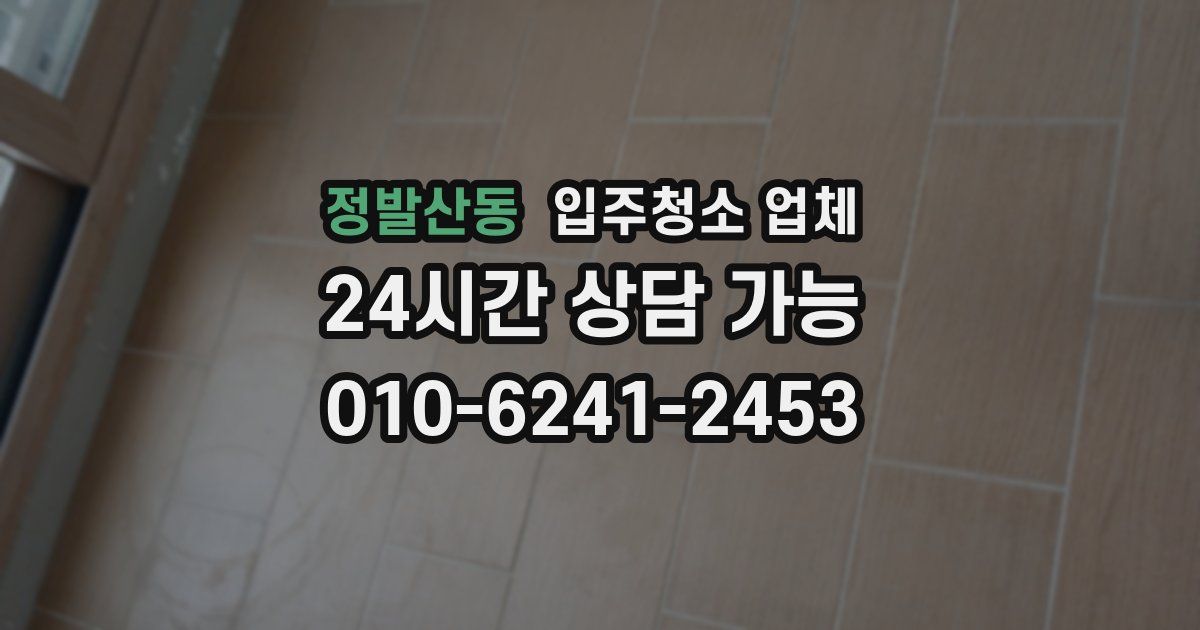 정발산동 입주청소 업체