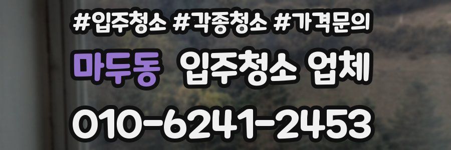 마두동 입주청소 업체