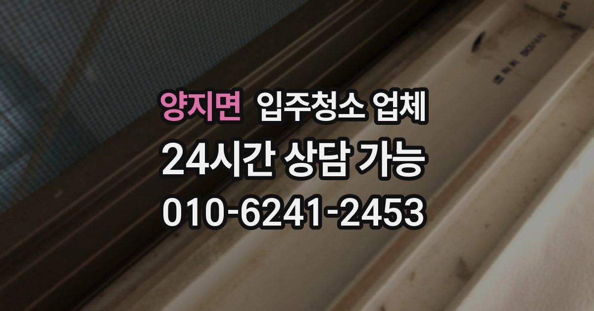 양지면 입주청소 업체