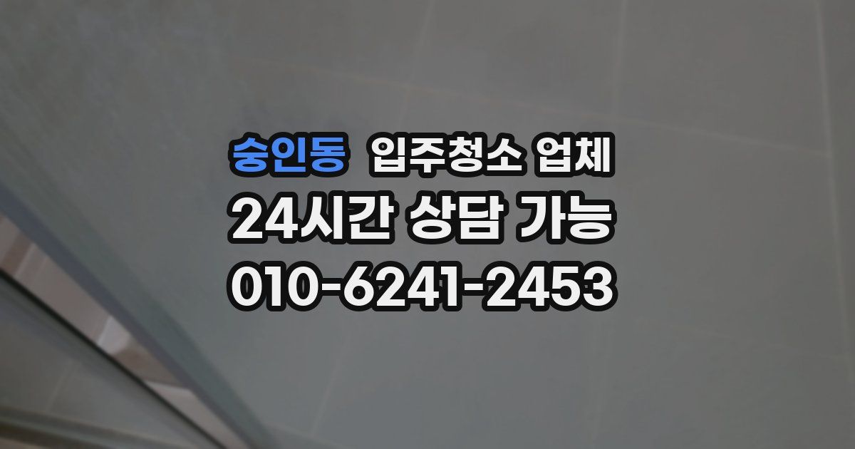 숭인동 입주청소 업체