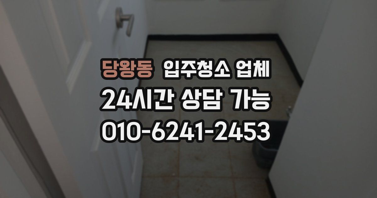 당왕동 입주청소 업체