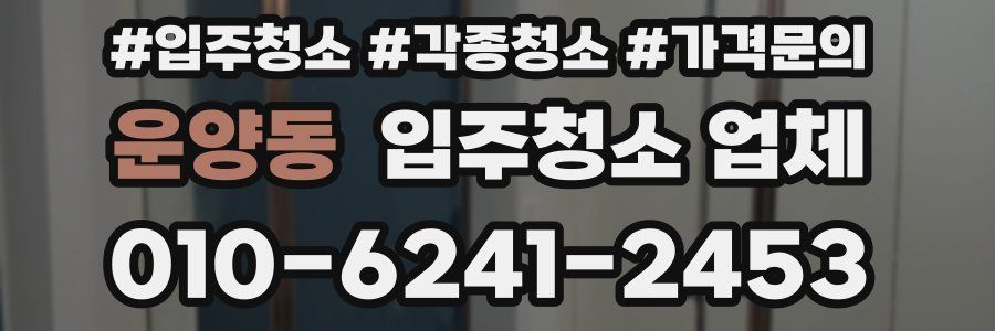 운양동 입주청소 업체