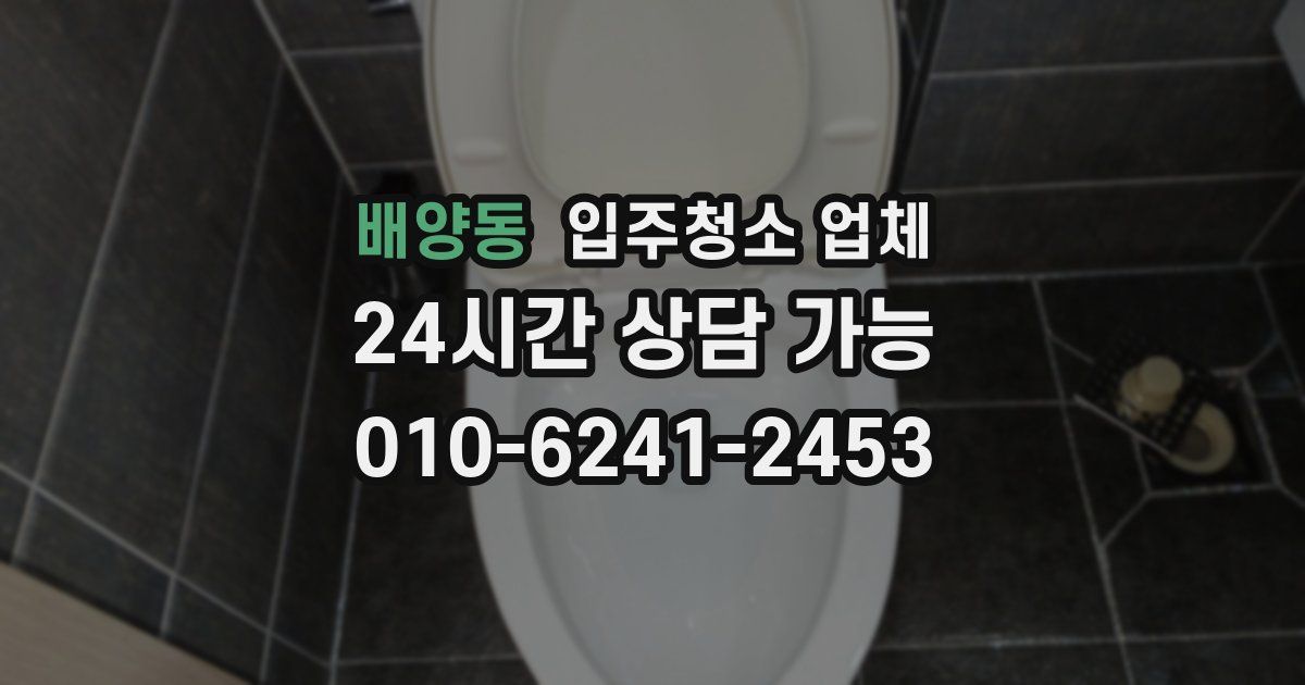 배양동 입주청소 업체