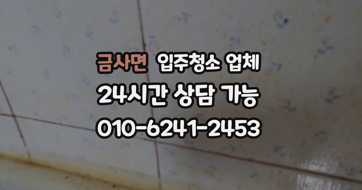 금사면 입주청소 업체