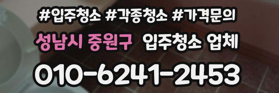 성남시 중원구 입주청소 업체