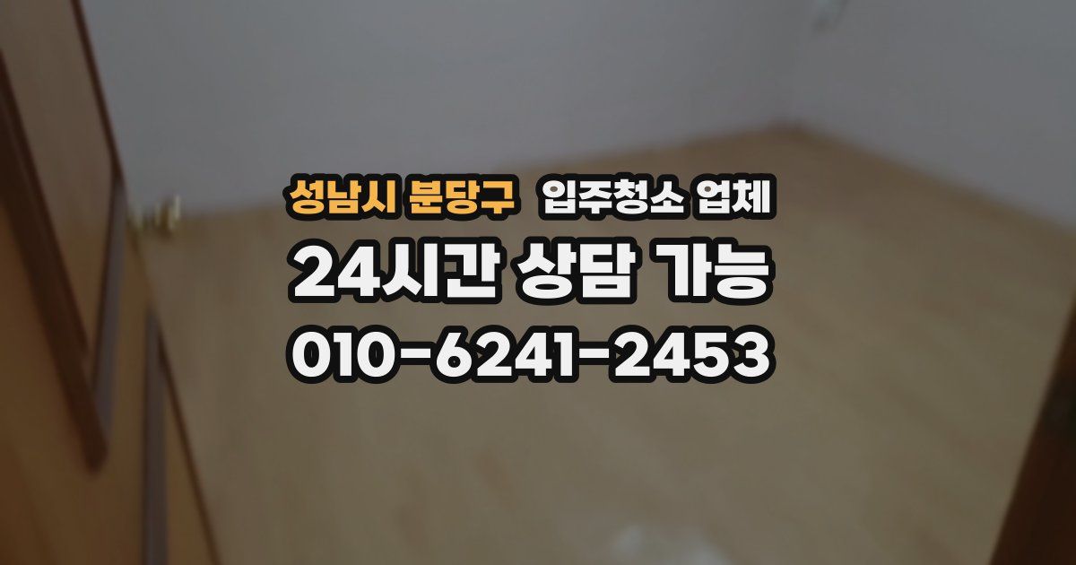 성남시 분당구 입주청소 업체