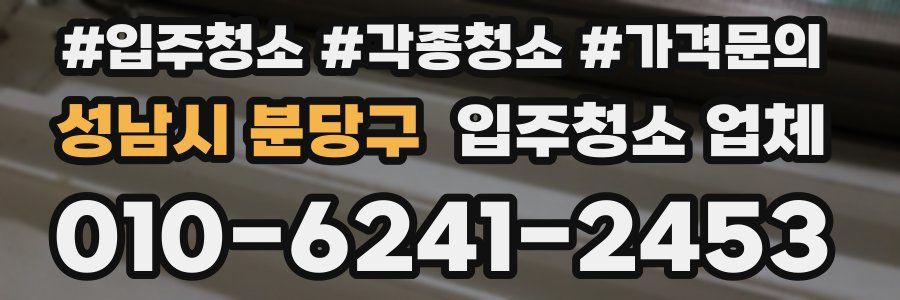 성남시 분당구 입주청소 업체