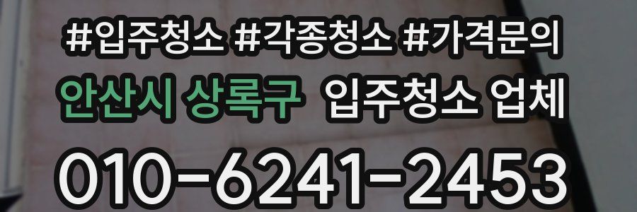 안산시 상록구 입주청소 업체