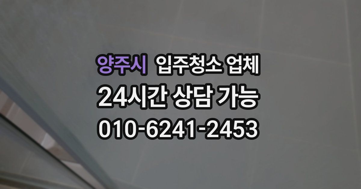 양주시 입주청소 업체