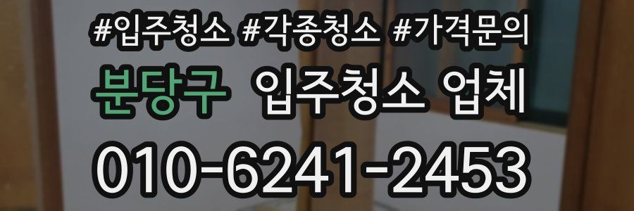 분당구 입주청소 업체