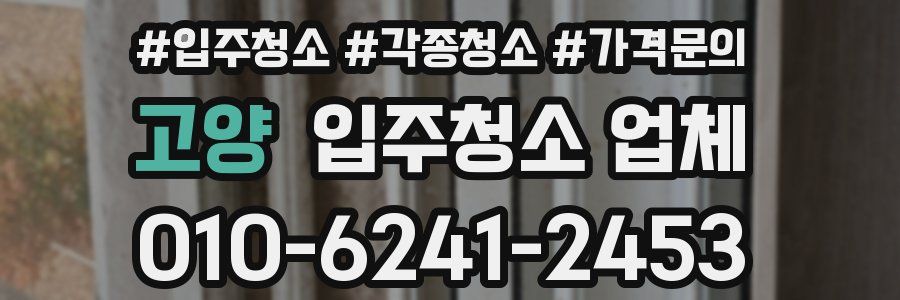 고양 입주청소 업체
