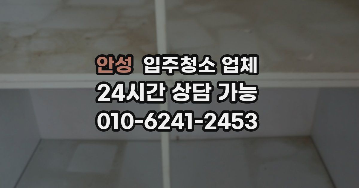 안성 입주청소 업체