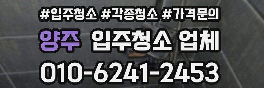 양주 입주청소 업체