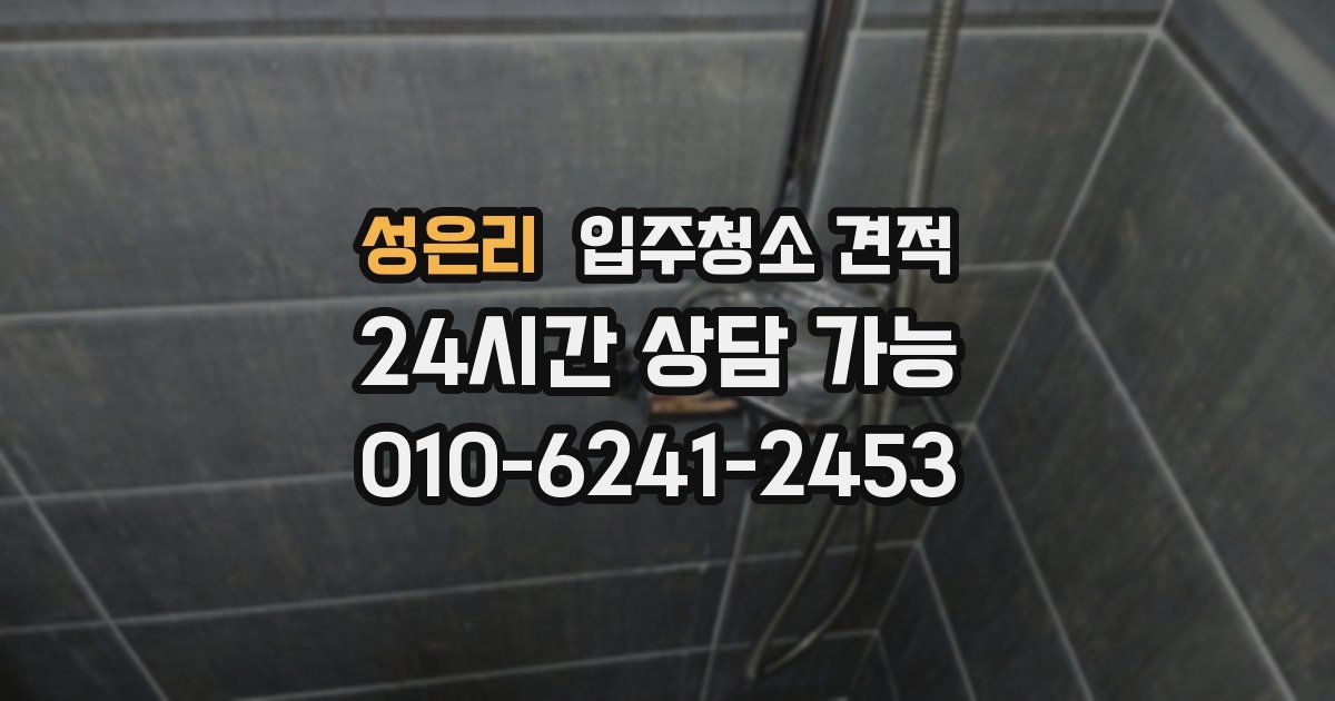 성은리 입주청소 견적