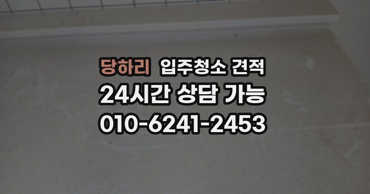 당하리 입주청소 견적