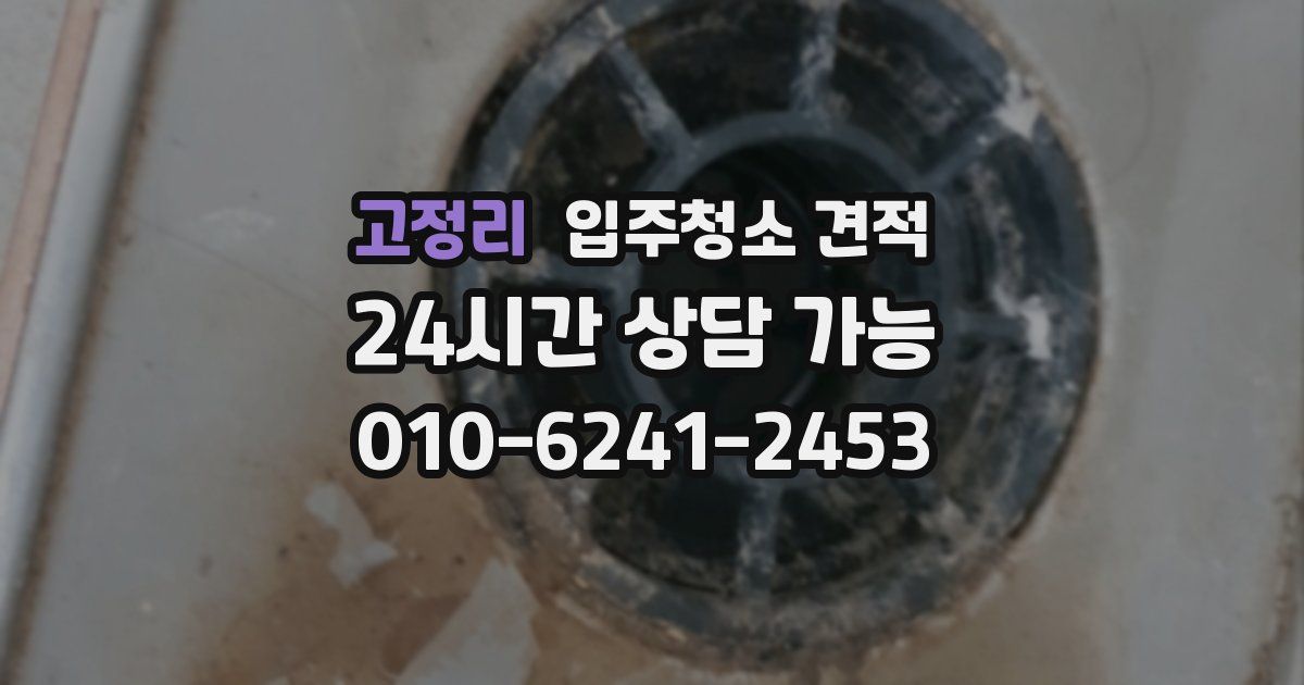 고정리 입주청소 견적