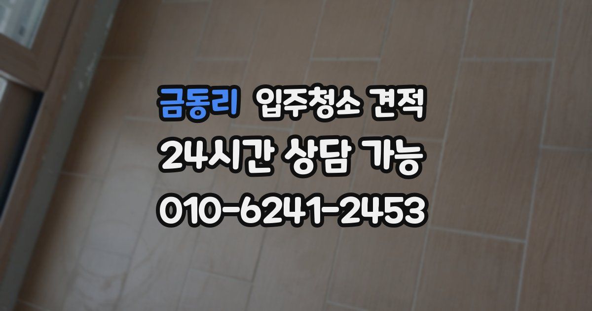 금동리 입주청소 견적