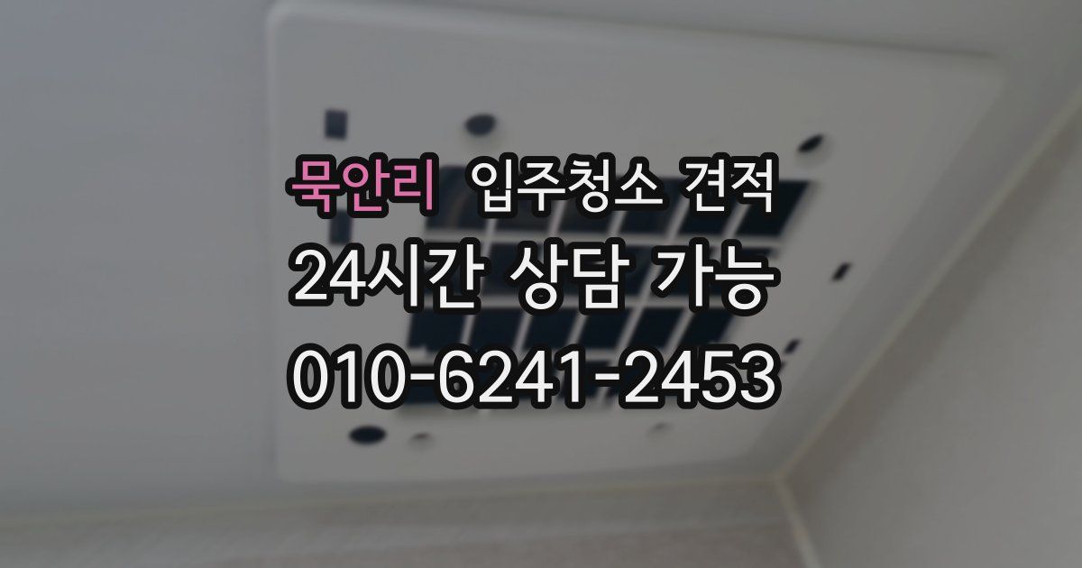 묵안리 입주청소 견적