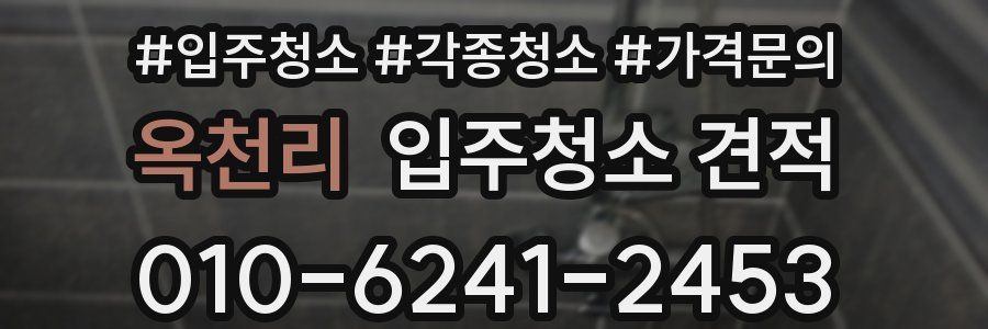 옥천리 입주청소 견적
