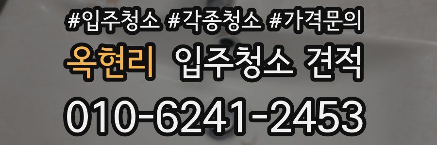 옥현리 입주청소 견적