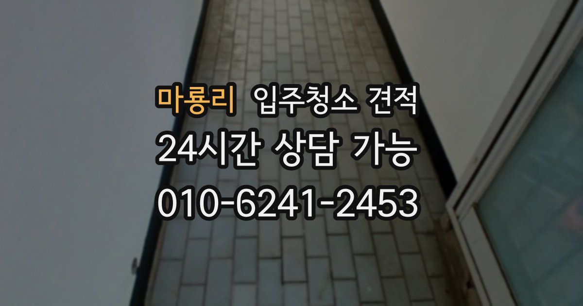 마룡리 입주청소 견적
