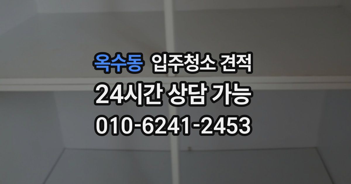옥수동 입주청소 견적