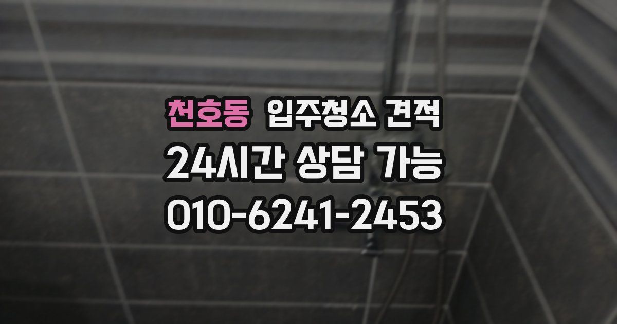 천호동 입주청소 견적