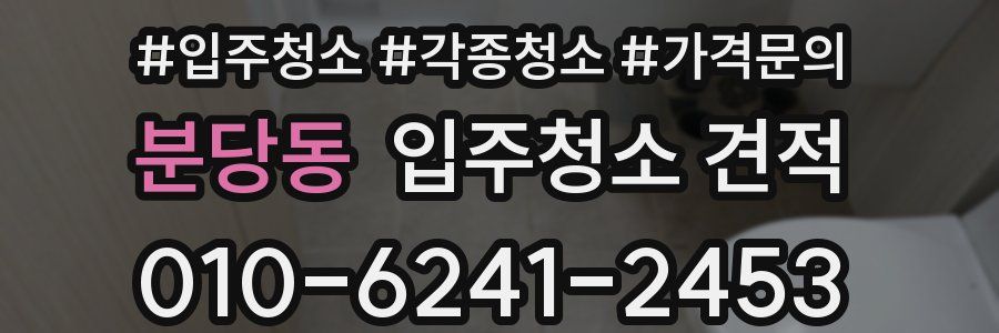 분당동 입주청소 견적
