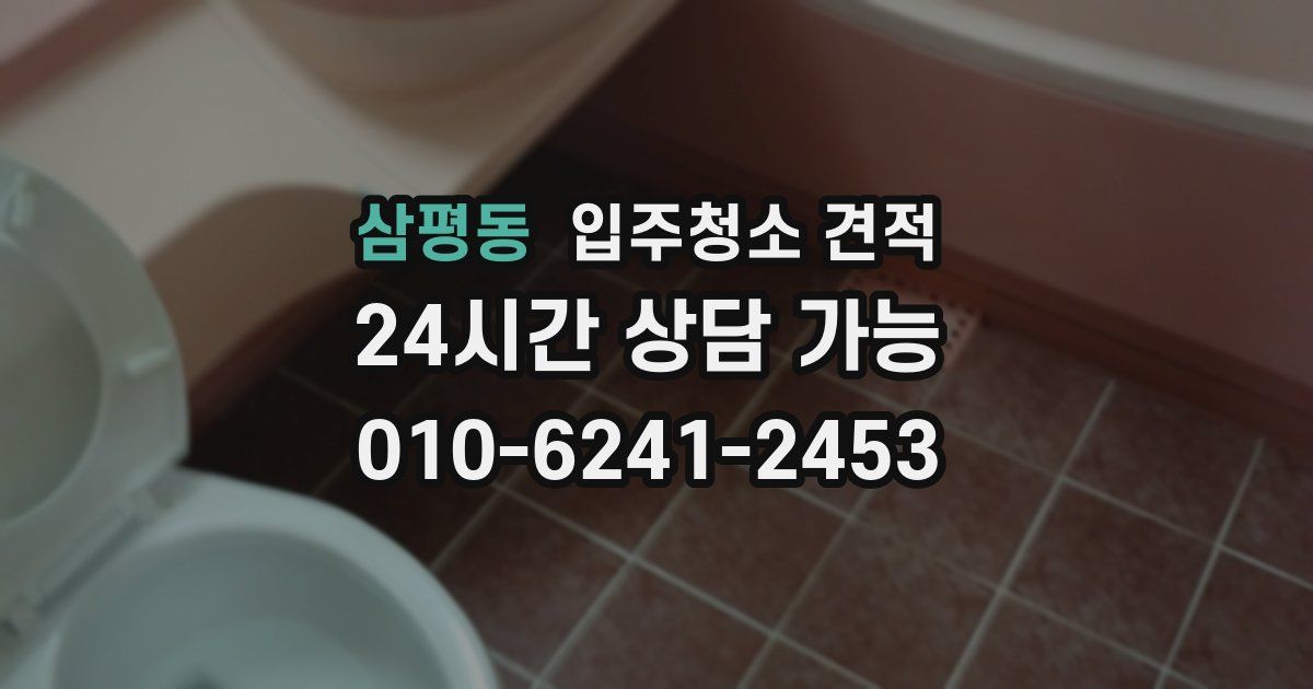 삼평동 입주청소 견적