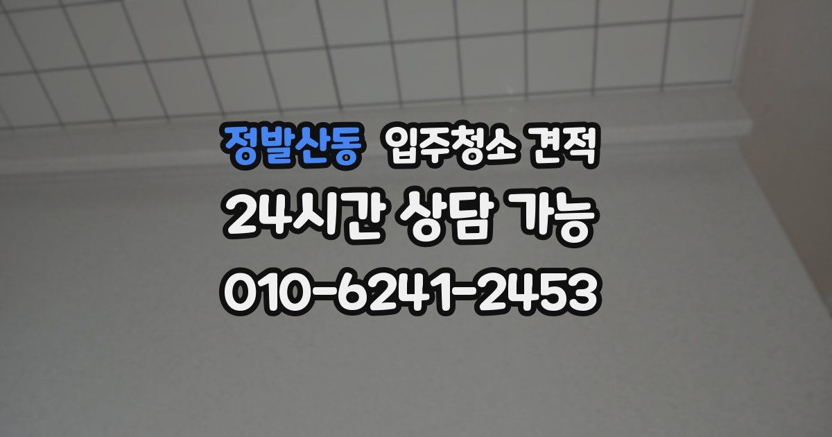 정발산동 입주청소 견적