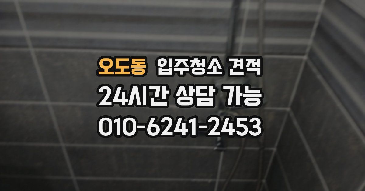 오도동 입주청소 견적