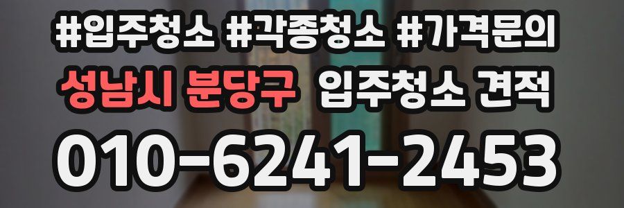성남시 분당구 입주청소 견적