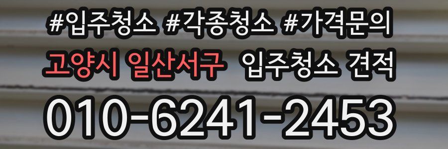 고양시 일산서구 입주청소 견적