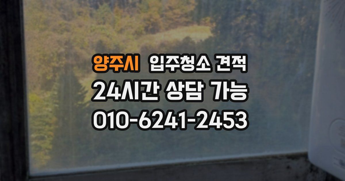 양주시 입주청소 견적