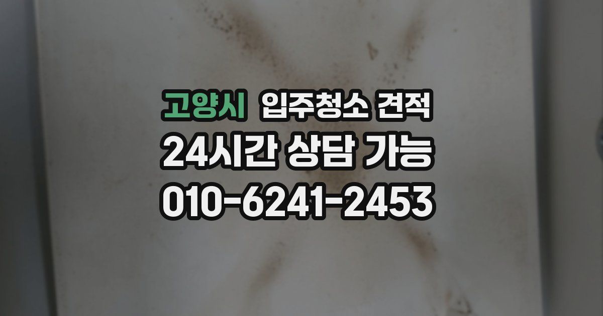 고양시 입주청소 견적