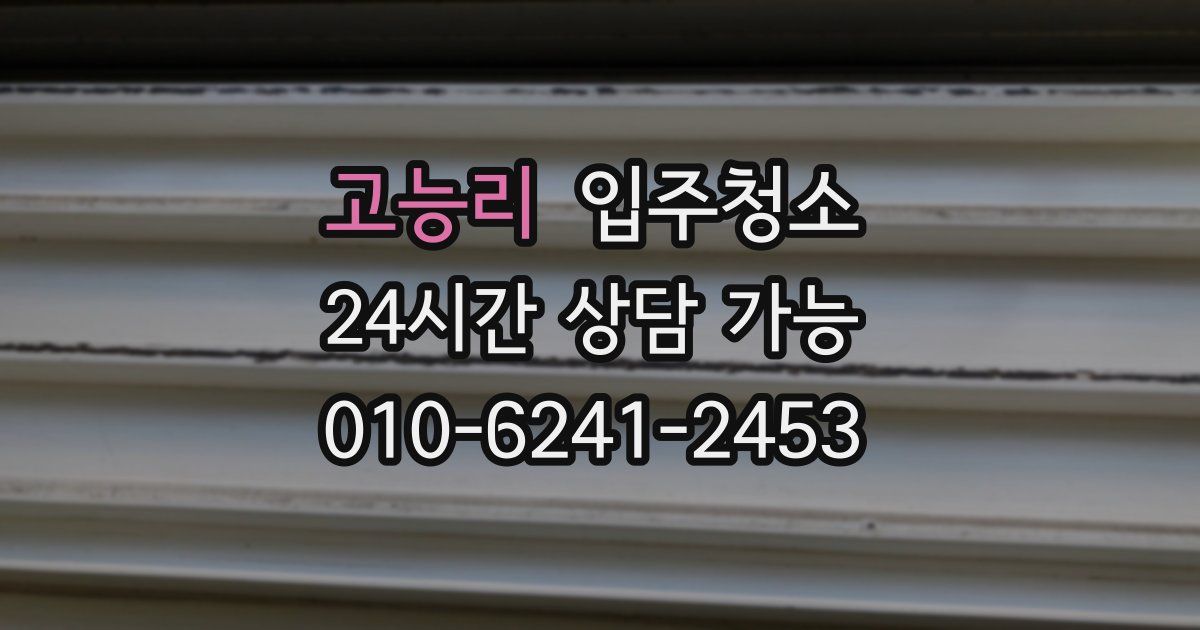 고능리 입주청소